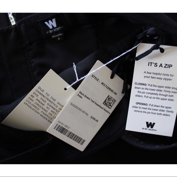 WORTH Stretch Twill Sweetheart Neckline Dress 6 - Picture 9 of 9